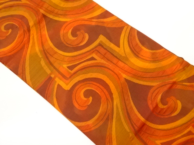 JAPANESE NAGOYA OBI / MATELASSE / WOVEN ABSTRACT WAVY STRIPE